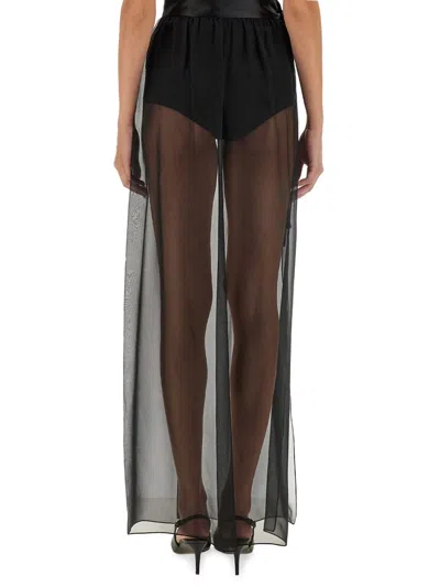 Dolce & Gabbana Belted Midi Chiffon Skirt In Black