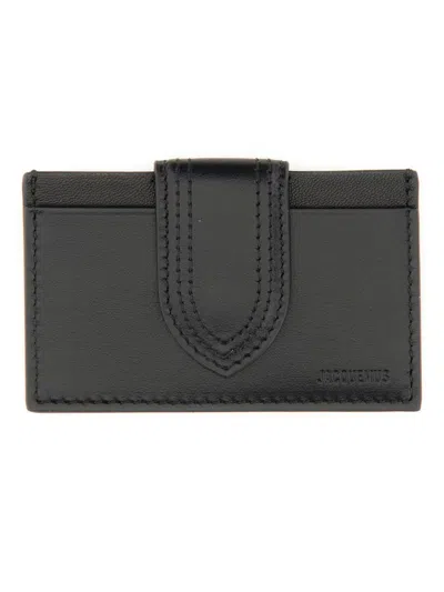Jacquemus Women Le Bambino Leather Card Case In Black