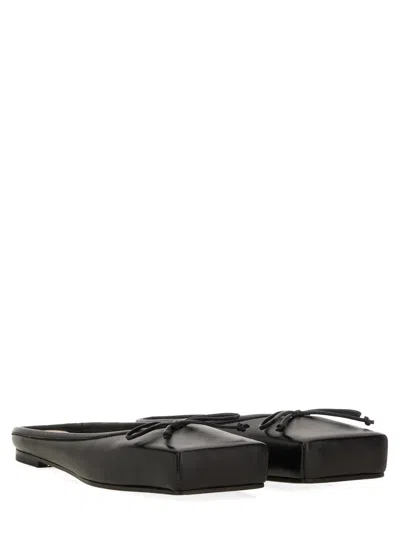 Jacquemus Les Mules Plates Leather Ballet Flat In Black