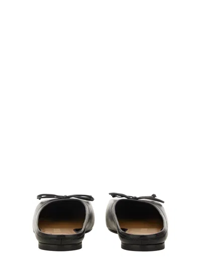 Jacquemus Les Mules Plates Leather Ballet Flat In Black
