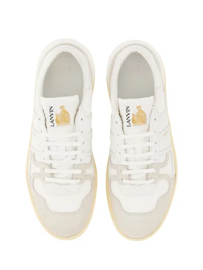 Lanvin Mesh And Leather Clay Sneakers With In White