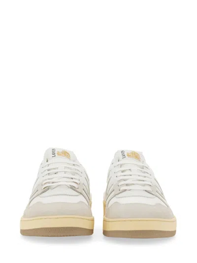 Lanvin Mesh And Leather Clay Sneakers With In White