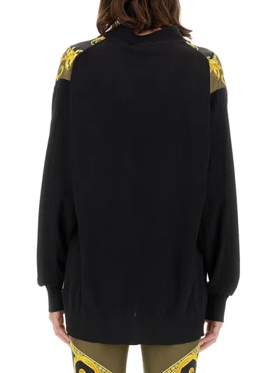 Versace Black La Coupe Des Dieux Cardigan In Multicolor