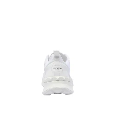 Valentino White Fabric And Mesh True Act Sneakers In White