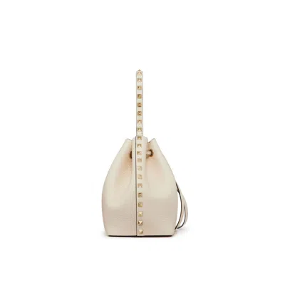 Shop Valentino Garavani  Garavani Rockstud Bucket Bag In White