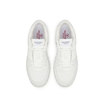 Valentino Leather Freedots Sneakers Studded Detailing In White