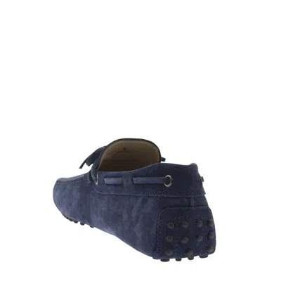 Tod's Leather Loafers In Blue