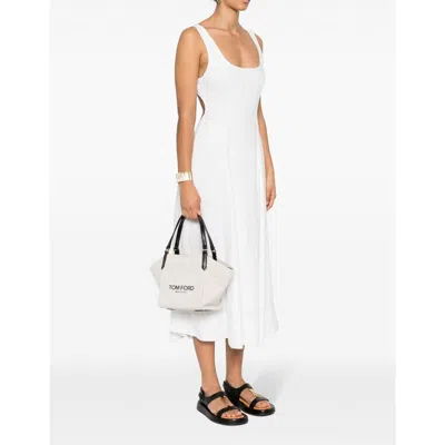 Tom Ford Medium Amalfi Tote Bag In Beige