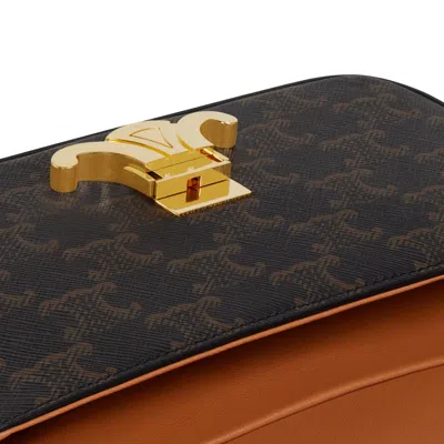 Celine Claude Triomphe Shoulder Bag In Brown