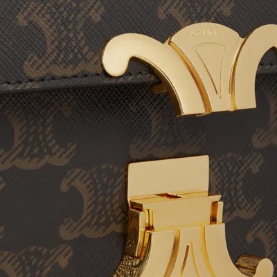 Celine Claude Triomphe Shoulder Bag In Brown