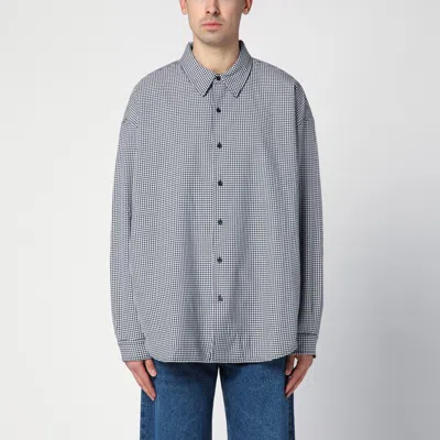 Shop New Amsterdam Surf Association Wool Blend Checked Shirt In Black
