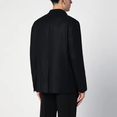 Tagliatore Double-breasted Wool And Cashmere Blazer In Black