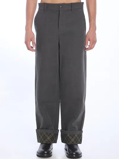 Burberry Carpenter Oversized Turn-up Pants In Black