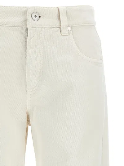 Shop Brunello Cucinelli Loose Jeans In Beige