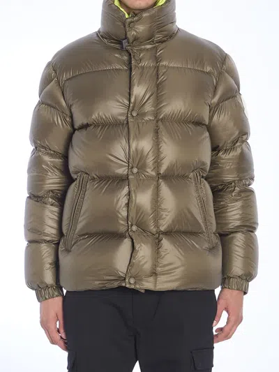 Shop Moncler Dervox Short Down Jacket In Green