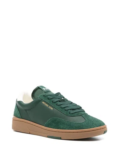 Michael Kors Wilton Leather And Suede Sneaker In Green