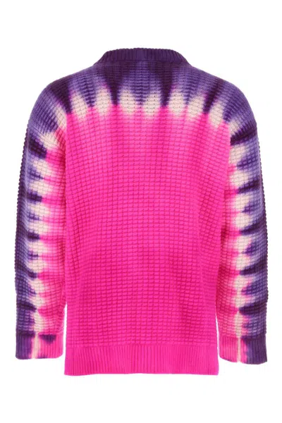 The Elder Statesman Daybreak Gradient Crew Neck Knit Sweater In Multicoloured