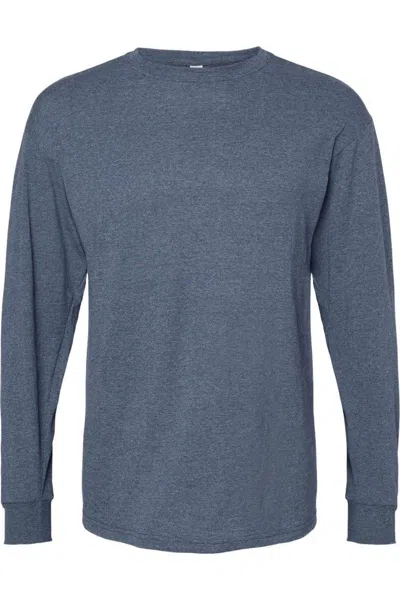 M & O Gold Soft Touch Long Sleeve T-shirt In Blue