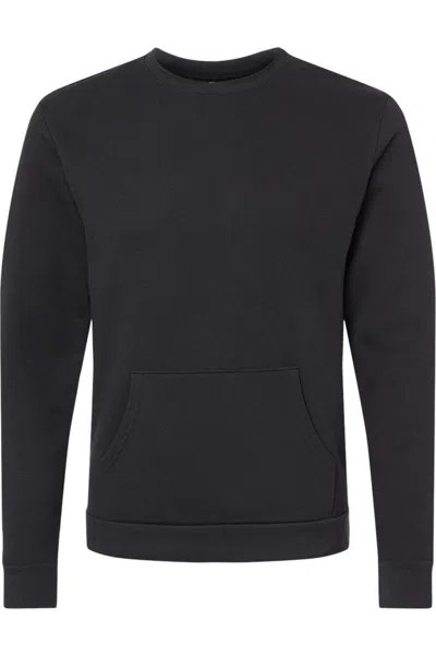 Next Level Unisex Santa Cruz Pocket Crewneck Sweatshirt In Black