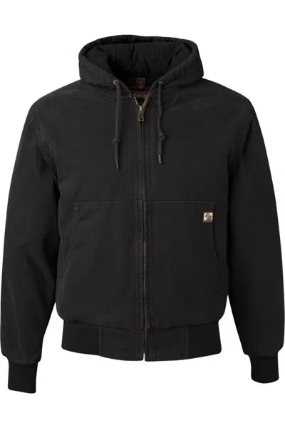 Dri Duck Cheyenne Boulder Cloth Hooded Jacket With Tricot Quilt Lining In Black