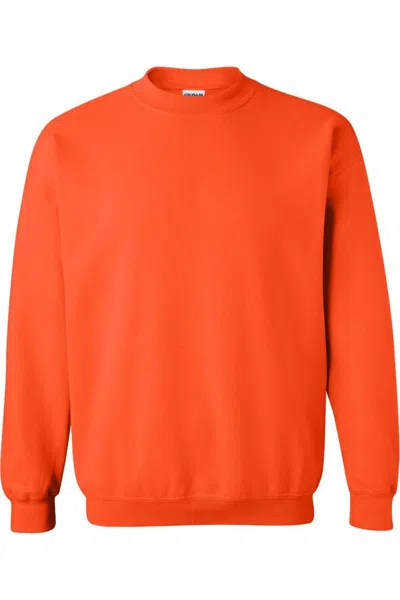 Gildan Heavy Blend Unisex Adult Crewneck Sweatshirt In Orange