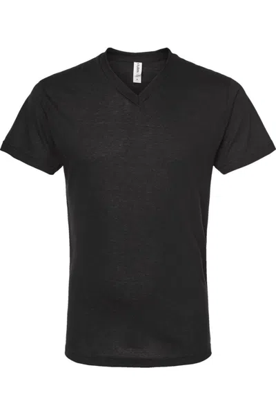 Tultex Unisex Poly-rich V-neck T-shirt In Black