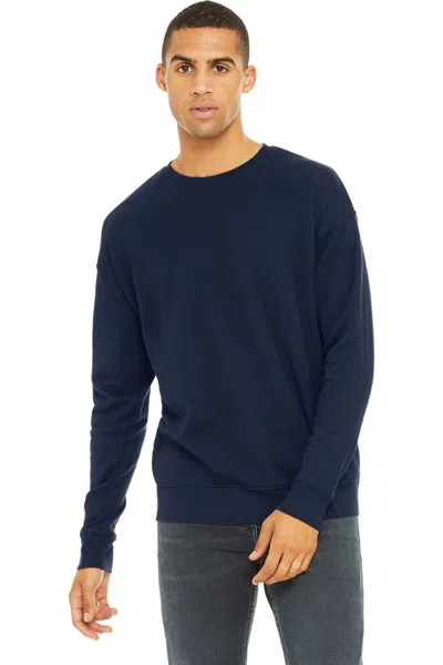 Bella+canvas Unisex Adult Fleece Drop Shoulder Sweatshirt In Blue