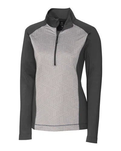 Cutter & Buck Cbuk Ladies' All-star Printed Half-zip Jacket In Black