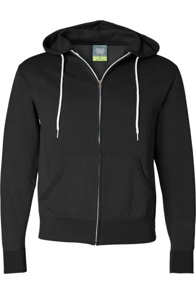 Independent Trading Co. Lightweight Full-zip Hooded Sweatshirt In Black