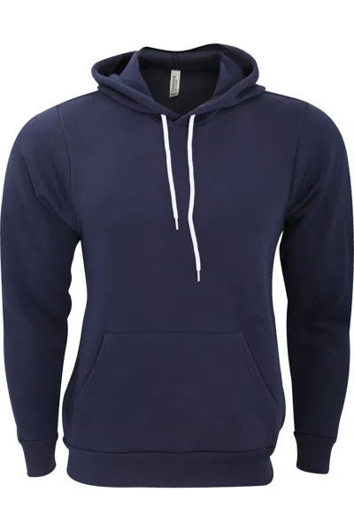 Bella+canvas Bella + Canvas Unisex Pullover Polycotton Fleece Hooded Sweatshirt / Hoodie In Blue