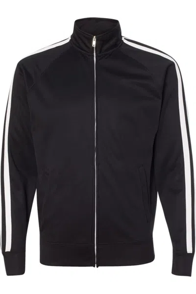 Independent Trading Co. Lightweight Poly-tech Full-zip Track Jacket In Black