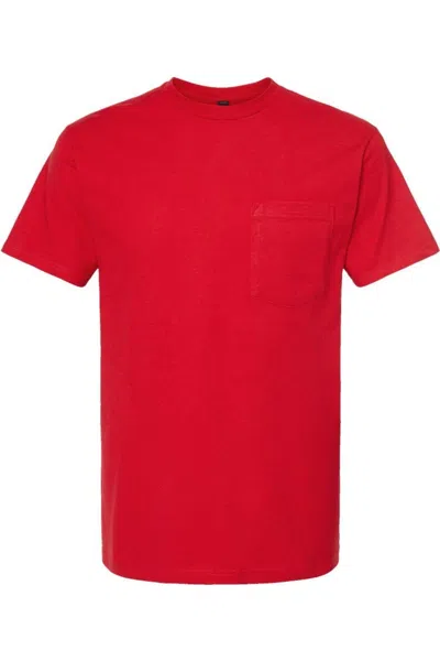 Tultex Unisex Heavyweight Pocket T-shirt In Red