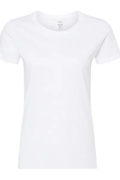 M & O Women´s Gold Soft Touch T-shirt In White