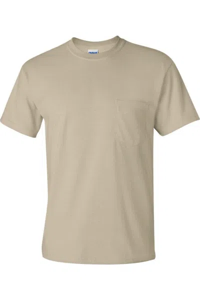 Gildan Mens Ultra Cotton Short Sleeve T-shirt In Beige