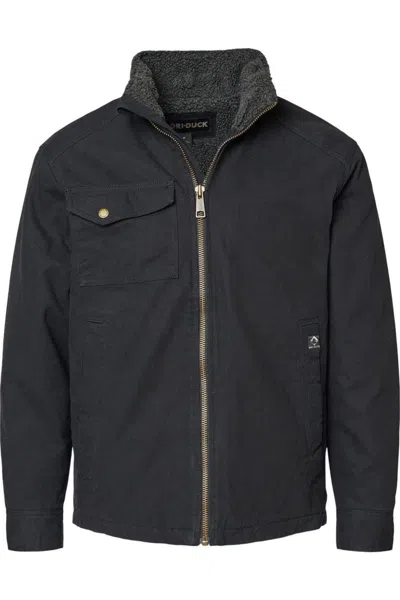 Dri Duck Endeavor Canyon Cloth Canvas Jacket With Sherpa Lining In Black