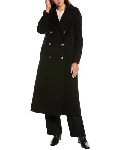 Cinzia Rocca Icons Long Wool & Cashmere-blend Trench Coat In Black