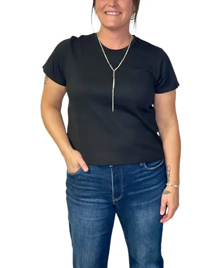 Kut From The Kloth Remington Short Top In Black In Black
