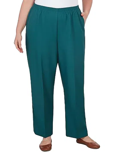 Alfred Dunner Alf Dunner Plus Size Classic Full Elastic Mid Rise Average Length Pant In Blue