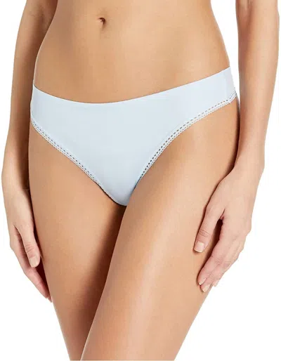 Calvin Klein Women's Lace-trim Thong Underwear Qd3705 In Blue
