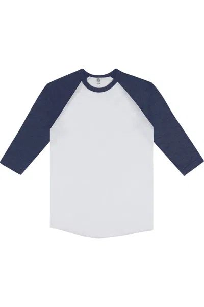 Los Angeles Apparel Usa-made Three Quarter Sleeve Raglan Baseball T-shirt In Multi