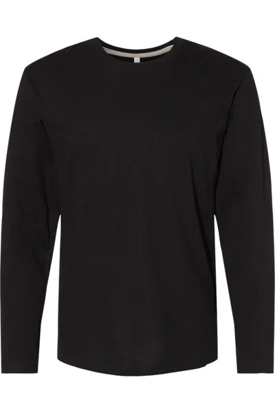 Lat Fine Jersey Long Sleeve Tee In Black