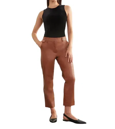 Commando Faux Leather Crop Flare Legging In Cocoa In Brown