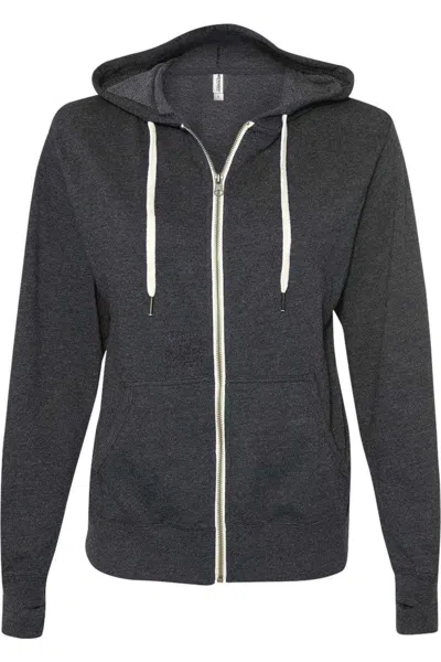 Independent Trading Co. Heathered French Terry Full-zip Hooded Sweatshirt In Grey