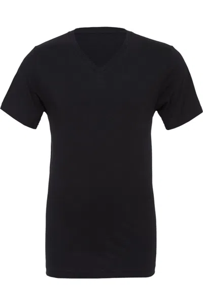 Bella+canvas Canvas Mens Jersey Short Sleeve V-neck T-shirt In Black