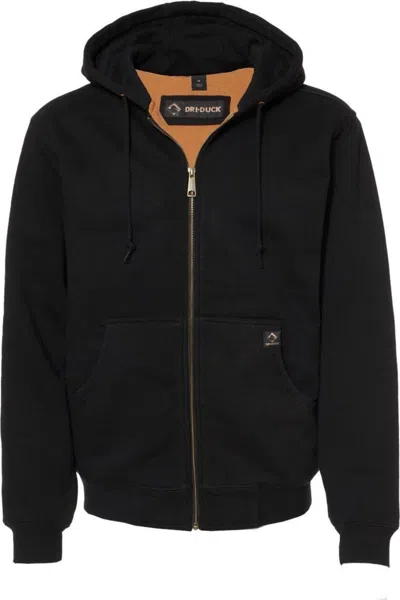 Dri Duck Crossfire Heavyweight Power Fleece Hooded Jacket With Thermal Lining In Black