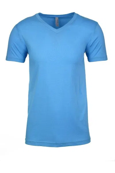 Next Level Unisex Sueded V-neck T-shirt In Blue