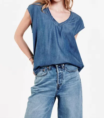 Dear John Denim Janis Sleeveless Denim Top In Blue In Blue