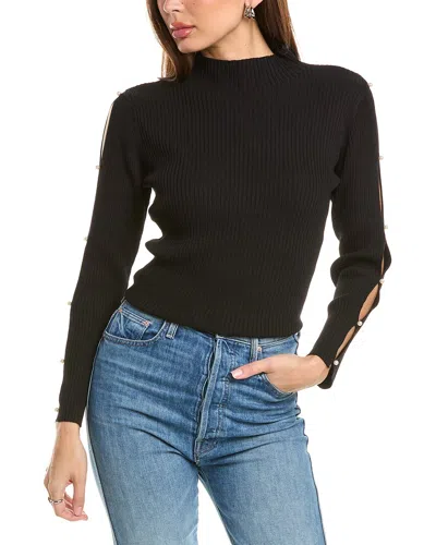 Nanette Lepore Ribbed Turtleneck Sweater In Black