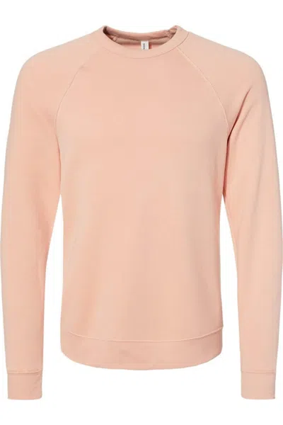 Bella+canvas Sponge Fleece Raglan Crewneck Sweatshirt In Pink