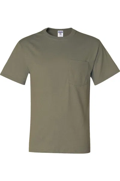 Jerzees Dri-power 50/50 T-shirt With A Pocket In Green